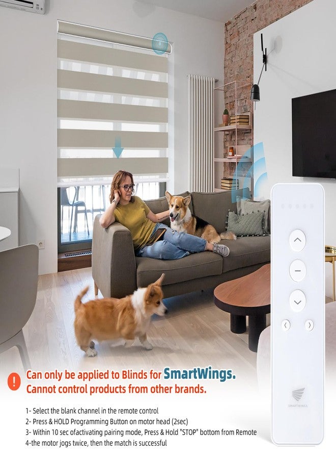 Smartwings Roller Shades Blinds Accessories 5-Channel Remote Control，White - Image 2